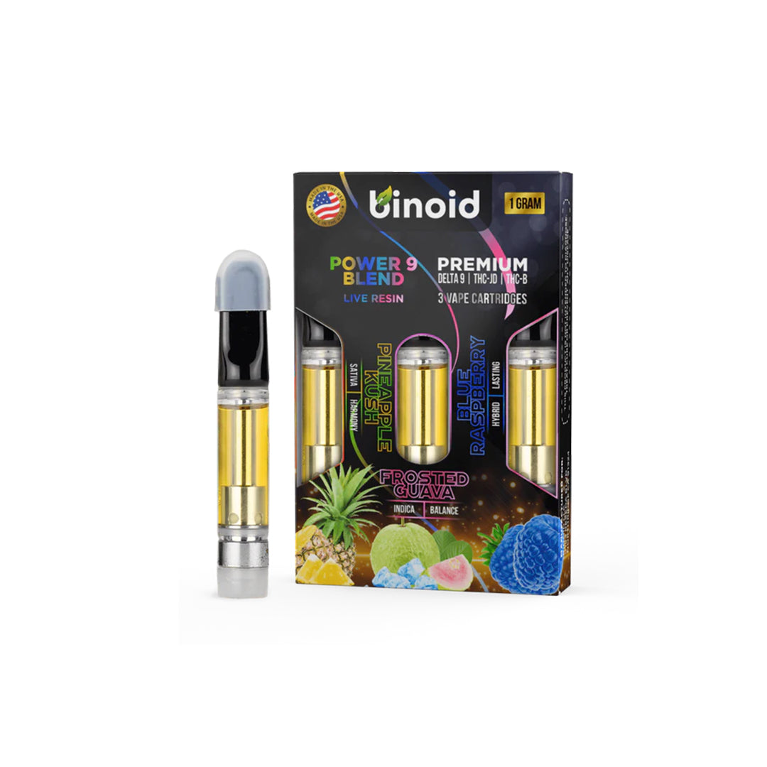 Binoid Power 9 Blend Live Resin Vape Cartridges - 3-Pack Combo – Puff ...